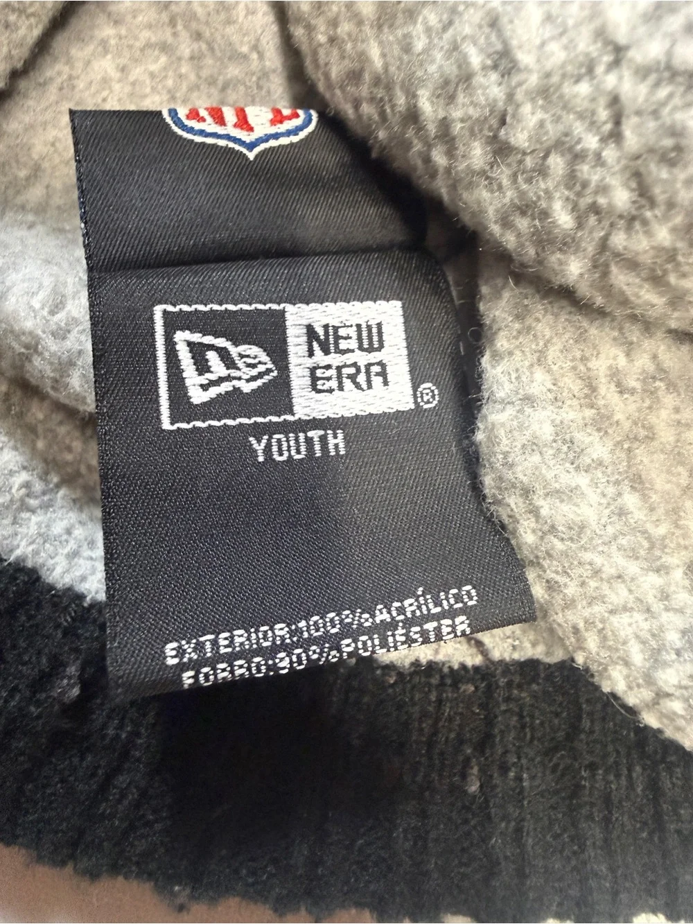 New Era Kids Black & White Kansas City Chiefs Pom Beanie